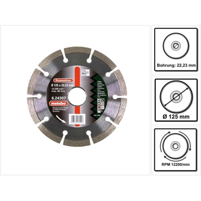 Metabo 6,24,307 mila - Diamond Disc 125 millimetri 22,23 millimetri *