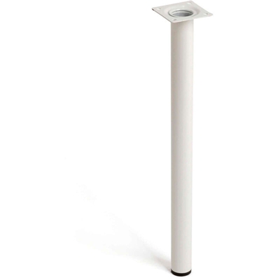 gamba cilindrica stile moderno per tavolini e mobili. Altezza di 40 cm. Realizzata in acciaio con finitura bianco. Per il bricolage e il DIY. Misure