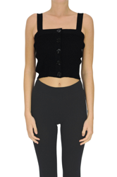 Cropped knit top en oferta