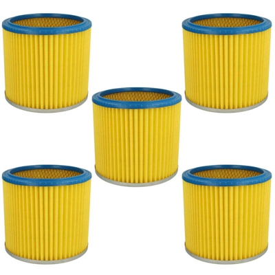 vhbw 5x filtro rotondo / filtro lamellare per aspirapolvere multiuso Shop-Vac 7408 P, Euromac V 10, Hobby Vac 1000, Plus 1001