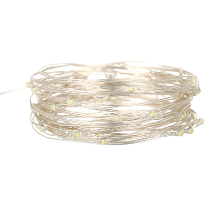 Controllo vocale, telecomando, stringa di luci musicali, 10 metri 100 luci, vano batteria, bianco