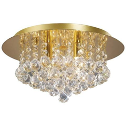 Soffitto A Filo, Rotondo Da 350 Mm, 4 Luci In Cristallo G9, Oro Francese características
