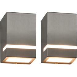 vidaXL Lampade da Parete da Esterno 2 pz 35 W Argento Rettangolari - Argento en oferta