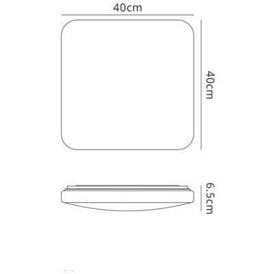 Plafoniera A Filo Quadrata 40cm, Led 45w, 3000k, 2800lm, Bianca