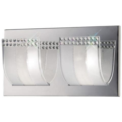 Lampada Da Parete Filo Muro Switched 2 Luci Cromo Lucido, Vetro, Cristallo características