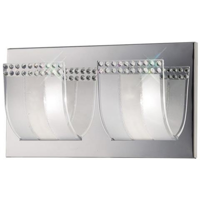 Lampada Da Parete Filo Muro Switched 2 Luci Cromo Lucido, Vetro, Cristallo