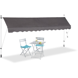 Tenda da sole per balcone a manovella regolabile resistente agli UV poliestere larghezza 400 cm grigio precio