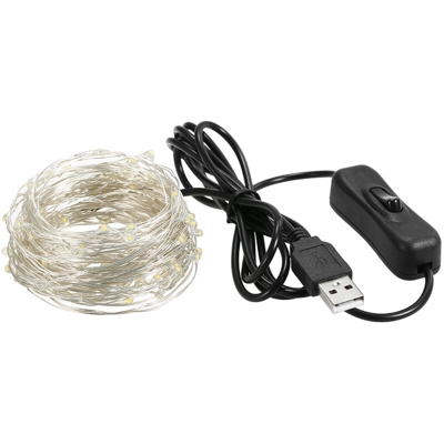 Atmosfera nell'auto Luce USB Luci a stringa a LED Cavo in rame Interruttore a filo luminoso indipendente 15 metri 150 luci