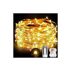 Stringa luci, Catene luminose 10M 100 LED Impermeabile Filo di Rame di 8 Modalità di Luci con Telecomando per Illuminazione Fai da Te Natale precio