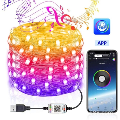 Luci della stringa del bluetooth USB luci della stringa del filo di rame luci della stringa della decorazione di natale 10 metri 100 luci