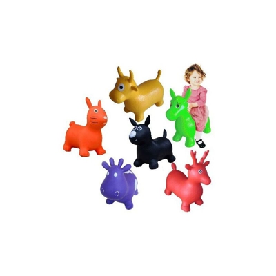 Cavalcabile Gonfiabile Puppy Animaletto Gomma Saltarello Giochi Bimbi No Pompa - Modello: Mucca Viola