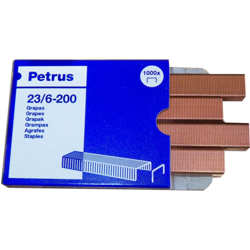 Scatola da 1000 graffette tipo 23/6 - 200 ramate per cucitrici scolastiche/ufficiali petrus características