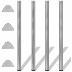 Set 4 gambe in nickel tavolo regolabili con staffe triangolari 1100 mm características
