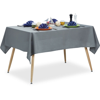 Tovaglia da tavola idrorepellente poliestere stirabile copritavolo da giardino rettangolare 140x180 grigio