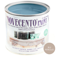 Gualtiero Meazza - Pittura Gessosa Opaca Shabby Chic per Mobili Pareti Vetro Gesso Novecento Paint - Colore: Blu Petrolio - Formato: 500 ml características