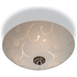 Plafoniera A 3 Luci Semi Filo Vetro Opalino, Motivo Decorativo, Attacco E14 características