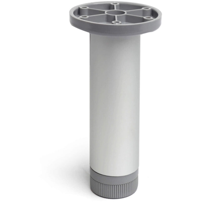 gamba cilindrica stile moderno per mobili bassi. Altezza di 20 cm. Realizzata in alluminio con finitura anodizzato opaco. Per il bricolage e il DIY.