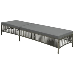 Lettino Prendisole Con Cuscino In Polyrattan Grigio precio