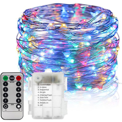 Scatola batteria 8 modalita Luci a filo di rame Luci natalizie,Luce colorata da 1 metro - Luce colorata da 1 metro precio