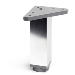 gamba quadrata stile moderno per mobili bassi. Altezza di 15 cm. Realizzata in alluminio con finitura cromo brillante. Per il bricolage e il DIY. características