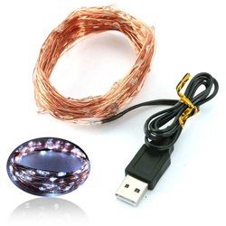 Luci natalizie con corde in filo di rame USB Luci decorative a LED Luci a stringa con stelle in filo di rame 5 metri 5 luci,bianca - bianca precio