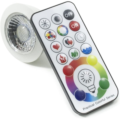 Faretto lampadina LED luce RGB 6000K 10W GU10 230V telecomando IR cromoterapia