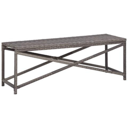 Panchina Da Giardino 120 Cm In Polyrattan Grigio en oferta