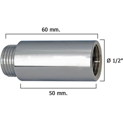 WOLFPACK 4020056 Alargadera Rotondo Cromato 1/2 X 50