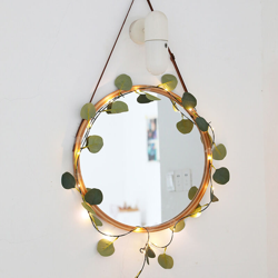 Luci a filo di rame in rattan a foglia verde chiaro a LED caldo (senza batteria),2 metri 2 batteria tipo vite eucalipto foglia di vite - 2 metri 2 precio