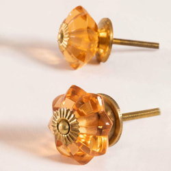 SKLUM Set di 2 manopole in cristallo Dagny Mostarda Vetro en oferta