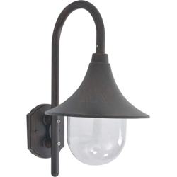 vidaXL Lampada da Parete da Giardino E27 42 cm Alluminio Bronzo - Marrone en oferta