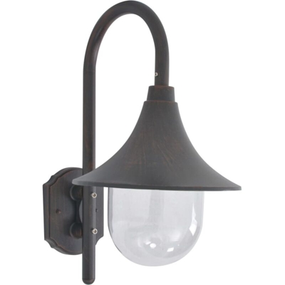 vidaXL Lampada da Parete da Giardino E27 42 cm Alluminio Bronzo - Marrone