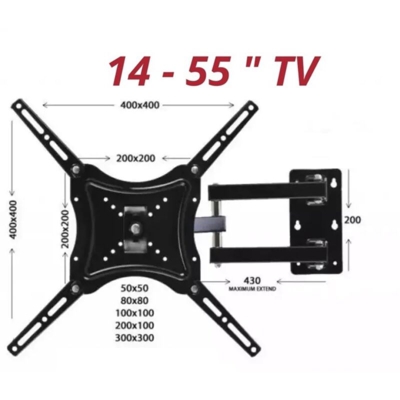 CF - Supporto staffa braccio a parete muro porta TV LCD LED monitor doppio snodo