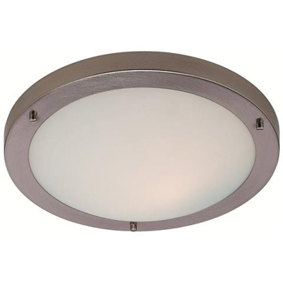 Plafoniera A Led 24 Luci Filo Acciaio Satinato, Vetro Opalino Ip44