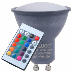 RGB LED GU10 3 watt lampade cambiando colore a risparmio energetico telecomando dimmerabili EEK A + Paul Neuhaus 08146 en oferta