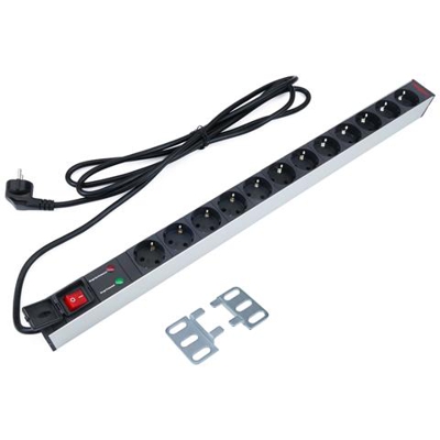 Multipresa Per Rack 19'' Di 12 Prese Con Interruttore E Protezione Sovracorrente Rackmatic