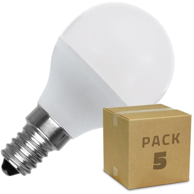 Pack Lampadina LED E14 G45 5W (5 Un.) Bianco Naturale 4000K - 4500K