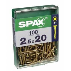 Lotto 100 Viti A Testa Svasata In Acciaio Pozidriv Testa, Diam.2.5 Mm X Mm L.20 - Spax precio