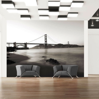 Fotomurale - San Francisco: il Golden Gate in bianco e nero - 350x270