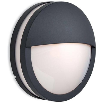 Lampada A Sospensione A 1 Luce Da Parete / Filo Soffitto Grafite, Diffusore Opale Ip54, E27