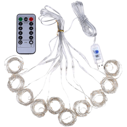 3MM * 3MM 3 LED USB con 8 funzioni e stringa di luce per tenda in filo di rame remoto,bianco caldo - bianco caldo en oferta
