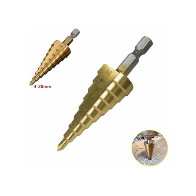 Topolenashop - FRESA A GRADINI SCALINI CONICA HSS 4-20MM ALLARGAFORI PUNTA PER METALLO