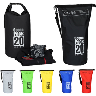 Zaino impermeabile Ocean Pack 20L borsa ultraleggera sacca dry bag da kajak rafting vela sci snowboard nero