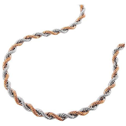 Collana 517002 - Rope Chain Bicolor 9ct Gold 45cm en oferta