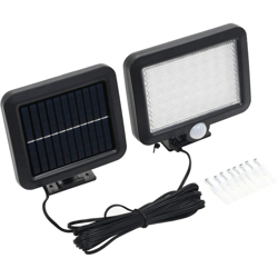Lampada Solare con Sensore di Movimento Luci a LED Bianche - Nero - Vidaxl en oferta
