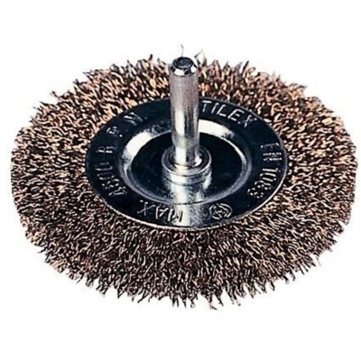 Maurer - Spazzola a Disco per Trapano Filo acciaio 0,3 mm ? 75X10 mm Gambo 6 mm