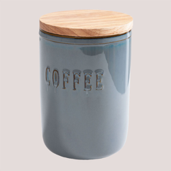 Barattolo di caffè Treska Grigio blu Cerámica - Madera de Caucho - Sklum precio