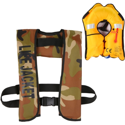 Giubbotto di salvataggio automatico gonfiabile (senza bombola), mimetico verde