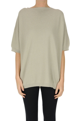 Cotton- blend pullover with lurex