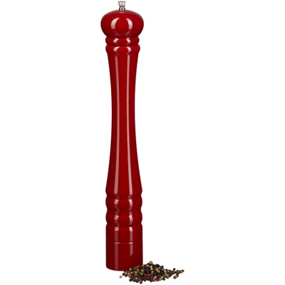 Macina-pepe legno macinino in ceramica grande HxLxP: 40 x 6 x 6 cm, design classico, rosso